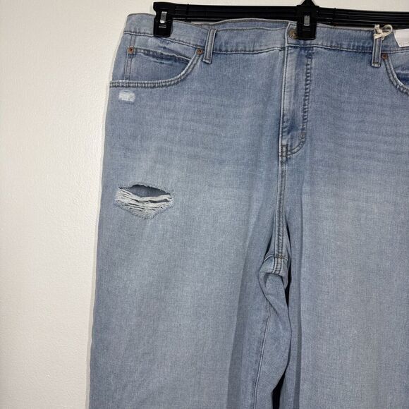 Jessica Simpson Boyfriend Jean Wide Leg Distressed Size 22W NWT Dearest Blue NWT - Picture 2 of 16